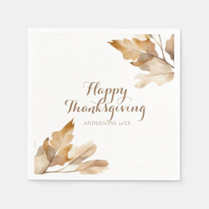 Moderne Waterverf Blad Thanksgiving Servet