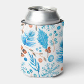 Moderne Waterverf bladeren en bessen Blikjeskoeler (Blikje Voorkant)