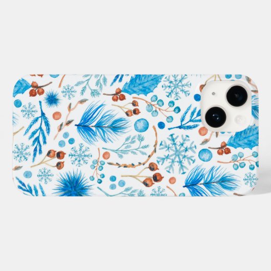 Moderne Waterverf bladeren en bessen Case-Mate iPhone Case (Achterkant (horizontaal))