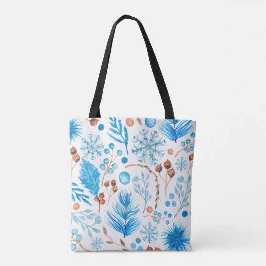 Moderne Waterverf bladeren en bessen Tote Bag (Achterkant)