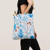 Moderne Waterverf bladeren en bessen Tote Bag (Dichtbij)
