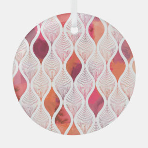 Moderne waterverf bladeren, naadloos patroon. glas ornament