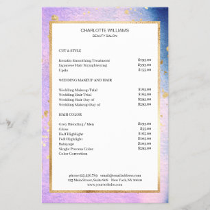 Moderne Waterverf blau roze goud Flyer