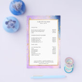 Moderne Waterverf blau roze goud Flyer (Enkel)