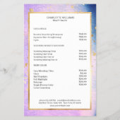 Moderne Waterverf blau roze goud Flyer (Achterkant)