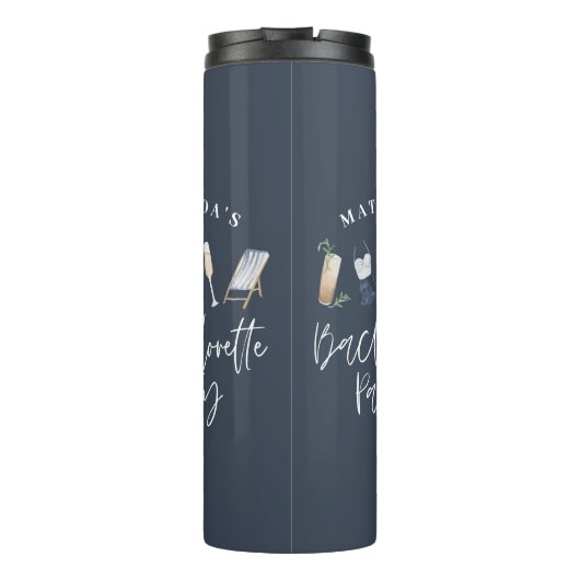 Moderne waterverf blauw bachelorette thermosbeker (Achterkant)
