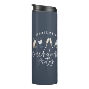 Moderne waterverf blauw bachelorette thermosbeker