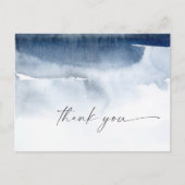 Moderne Waterverf | Blauw bedankt Briefkaart (Voorkant)