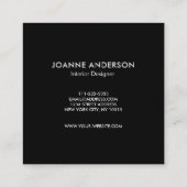 Moderne waterverf blauw blauwgroen blauw op zwart vierkante visitekaartje (Achterkant)