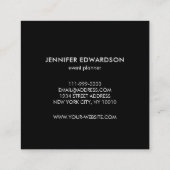 Moderne waterverf blauw blauwgroen goudgoud lijst vierkante visitekaartje (Achterkant)