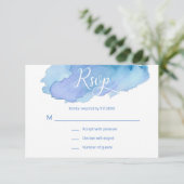 Moderne Waterverf Blauw Blauwgroen Turquoise RSVP  (Staand voorkant)