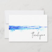 Moderne Waterverf Blauw Bruidsdouche Bedankkaart (Voorkant)