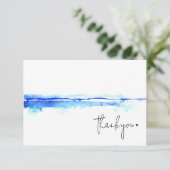 Moderne Waterverf Blauw Bruidsdouche Bedankkaart (Staand voorkant)