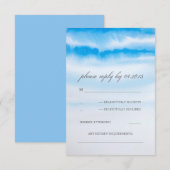 moderne waterverf blauw bruiloft RSVP kaarten Kaartje (Voorkant / Achterkant)
