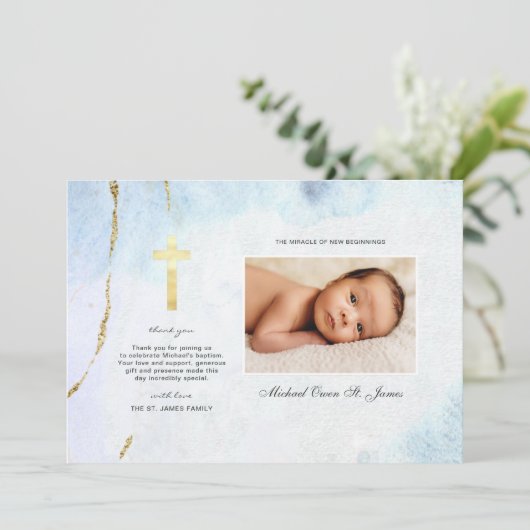 Moderne Waterverf | Blauw- en goudblauw (Staand voorkant)