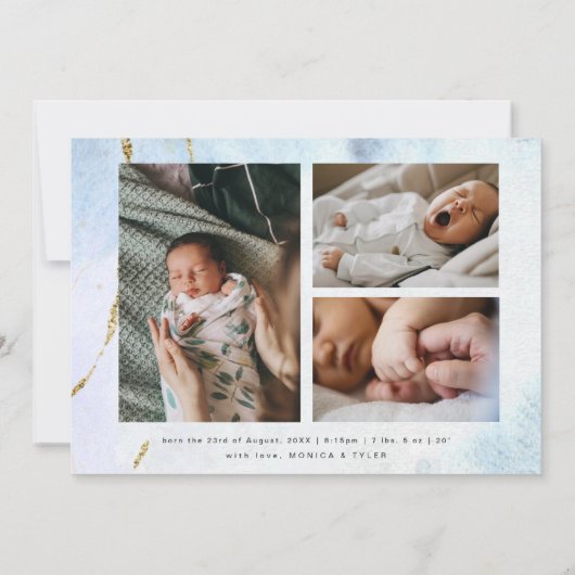 Moderne Waterverf | Blauw- en goudblauw (Achterkant)