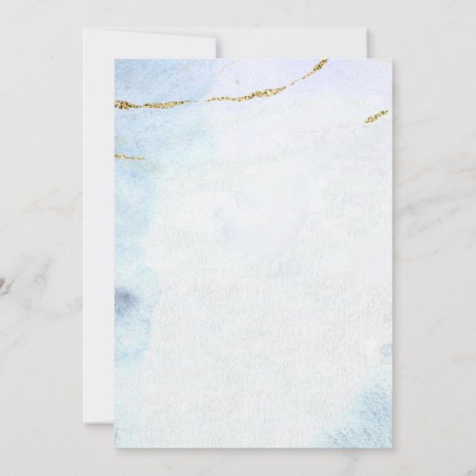 Moderne Waterverf | Blauw- en goudblauw Kaart (Achterkant)