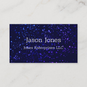 moderne waterverf: blauw en paarse stippen visitekaartje