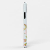 Moderne Waterverf Blauw in roze Roos Case-Mate iPhone Case (Achterkant/rechts)