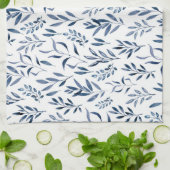 Moderne Waterverf blauw lederen patroon Theedoek (Gevouwen)