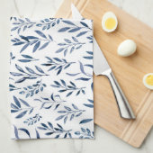 Moderne Waterverf blauw lederen patroon Theedoek (Quarter Fold)