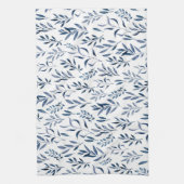 Moderne Waterverf blauw lederen patroon Theedoek (Verticaal)