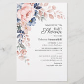 Moderne Waterverf Blauw roze Baby shower Briefpapier (Voorkant)