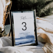 Moderne Waterverf | Blauw tabelnummer Kaart