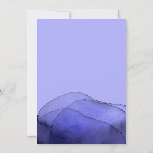 Moderne waterverf blauw-violet paars sparen de Dat Save The Date (Achterkant)