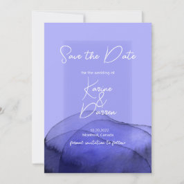 Moderne waterverf blauw-violet paars sparen de Dat Save The Date