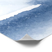 Moderne Waterverf blauwe alfabetische zitplaats Poster (Hoek)