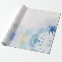 Moderne waterverf blauwe Bloemen & personaliseer