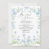 Moderne Waterverf Blauwe bloemen Vrijgezellenfeest Kaart (Voorkant)