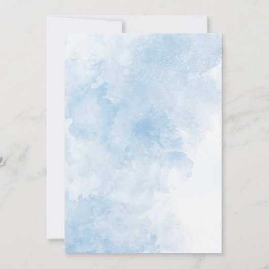 Moderne Waterverf Blauwe bloemen Vrijgezellenfeest Kaart (Achterkant)