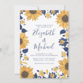 Moderne Waterverf Blauwe bruiloft Kaart (Voorkant)