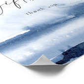 Moderne Waterverf | Blauwe Kaarten en cadeaubonzen Poster (Hoek)
