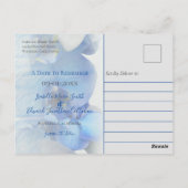 Moderne waterverf blauwe orchidee bloemig briefkaart (Achterkant)