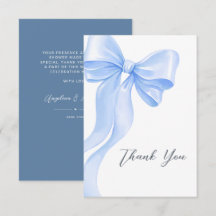 Moderne Waterverf Blauwe Strik Baby Shower