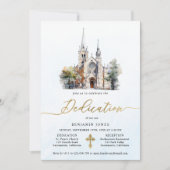 Moderne Waterverf Blauwe Toewijding Kaart (Voorkant)