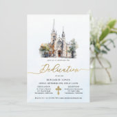 Moderne Waterverf Blauwe Toewijding Kaart (Staand voorkant)