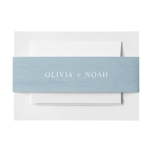 Moderne Waterverf Blauwe Trouw Uitnodigingen Wikkel (Voorkant Voorbeeld)