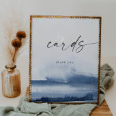 Moderne Waterverf | Blauwe trouwkaarten Poster