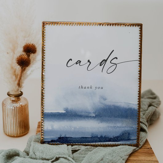 Moderne Waterverf | Blauwe trouwkaarten Poster