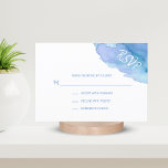 Moderne Waterverf Blauwe Turquoise RSVP Kaarten in<br><div class="desc">Geweldig moderne waterverf RSVP trouwkaarten. Aqua donker en lichtblauw,  blauwgroen,  turkooiskleuren. Ideaal voor trouwthema's voor strandbestemming,  Bat / Bar Mitzvah,  Birthday,  Jubileum,  enz.. Ontwerp van water en oceaan. Bewerkbare kaarten - eenvoudig om uw info toe te voegen of tekstlettertype,  kleur en grootte te wijzigen.</div>