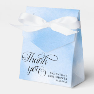 Moderne Waterverf Blauwe Wolk Negen Baby shower Bedankdoosjes