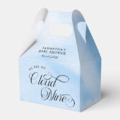 Moderne Waterverf Blauwe Wolk Negen Baby shower Bedankdoosjes (Voorkant Zijde)
