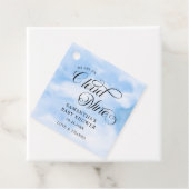 Moderne Waterverf Blauwe Wolk Negen Baby shower Bedankjes Labels (In situ)
