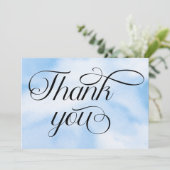 Moderne Waterverf Blauwe Wolk Negen Baby shower Bedankkaart (Staand voorkant)