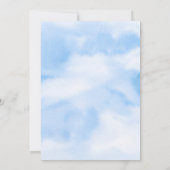 Moderne Waterverf Blauwe Wolk Negen Baby shower Bedankkaart (Achterkant)