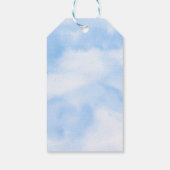 Moderne Waterverf Blauwe Wolk Negen Baby shower Cadeaulabel (Achterkant)